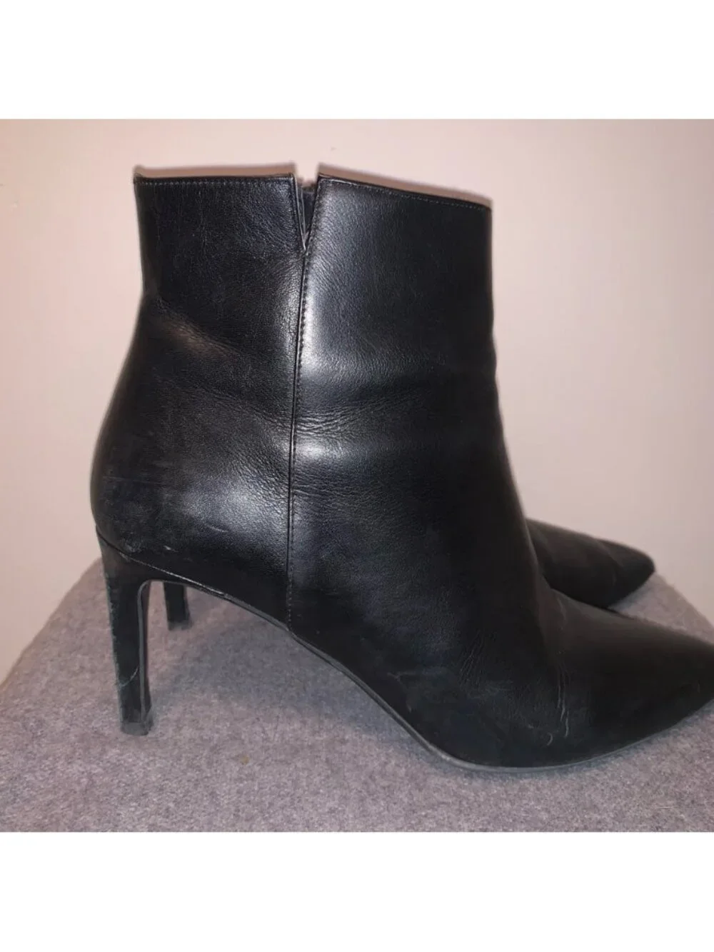 LK Bennett Black Leather Stiletto Ankle Boots 40